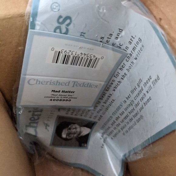 Cherished Teddies Bear Mad Hatter Mad About You - Picture 3 of 3